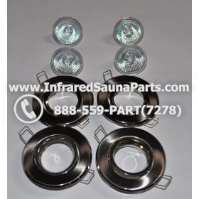 COMPLETE LIGHT ASSEMBLY 220V / 240V - COMPLETE LIGHT ASSEMBLY 4 HOUSING IN SILVER FINISH WITH 4 BULBS 220V / 240V 2