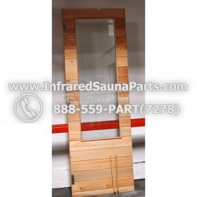 WOOD SAUNA WALLS - HEMLOCK WOOD SAUNA PANEL WITH GLASS ( 72.5" x 25" ) 3