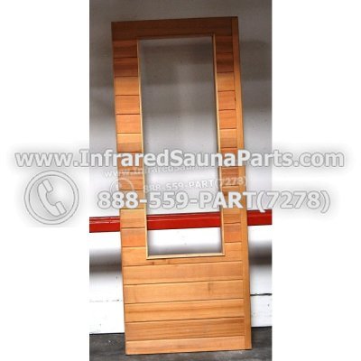 WOOD SAUNA WALLS - HEMLOCK WOOD SAUNA PANEL WITH GLASS ( 68.5" x 26" ) 1